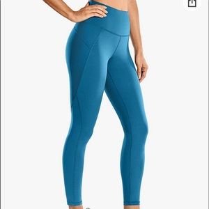 vibrant blue running leggings, Size M, 25 in.
